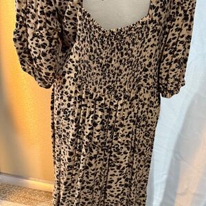 Womens size Large Time and Tru dress midi leopard